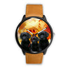 Black Labrador Retriever Puppies Print Wrist Watch