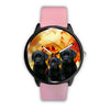 Black Labrador Retriever Puppies Print Wrist Watch