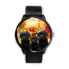 Black Labrador Retriever Puppies Print Wrist Watch