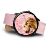 Golden Retriever Pink Print Wrist Watch