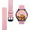 Golden Retriever Pink Print Wrist Watch