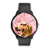 Golden Retriever Pink Print Wrist Watch