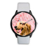 Golden Retriever Pink Print Wrist Watch