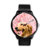 Golden Retriever Pink Print Wrist Watch