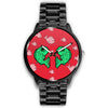 Fish Print On Red Wrist Watch