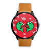 Fish Print On Red Wrist Watch