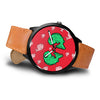 Fish Print On Red Wrist Watch