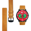 Fish Print On Red Wrist Watch