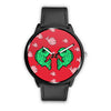 Fish Print On Red Wrist Watch