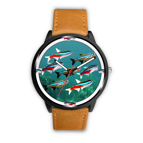 Neon Tetra Fish Art Print Wrist Watch