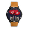 Russian Blue Cat Love Print Wrist Watch