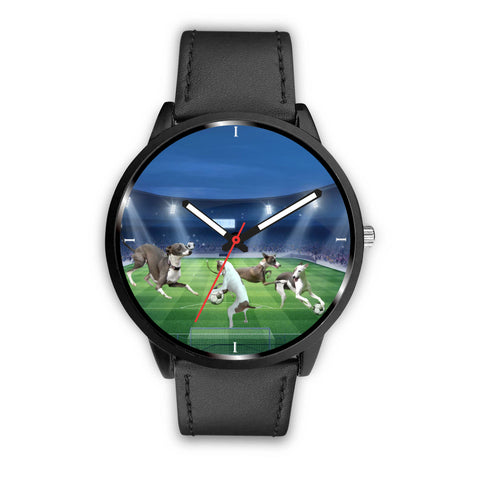 Italian Greyhound Playing football Print Wrist Watch
