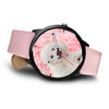 Poodle On Pink Print Wrist Watch