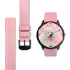 Poodle On Pink Print Wrist Watch