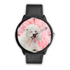 Poodle On Pink Print Wrist Watch