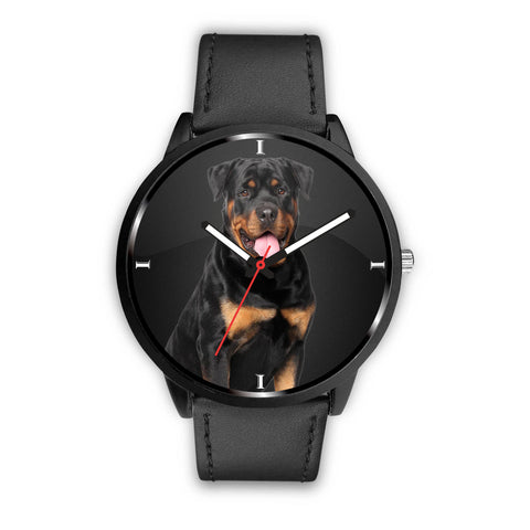 Rottweiler Dog Black Print Wrist Watch