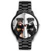 Rottweiler Dog B&W Print Wrist Watch