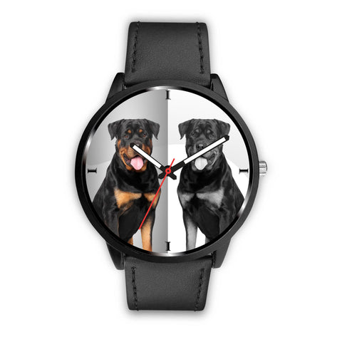 Rottweiler Dog B&W Print Wrist Watch