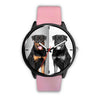 Rottweiler Dog B&W Print Wrist Watch