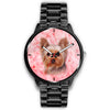 Yorkshire Terrier On Pink Print Wrist Watch