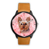 Yorkshire Terrier On Pink Print Wrist Watch