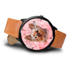 Yorkshire Terrier On Pink Print Wrist Watch