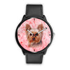 Yorkshire Terrier On Pink Print Wrist Watch