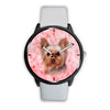 Yorkshire Terrier On Pink Print Wrist Watch