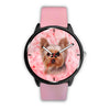 Yorkshire Terrier On Pink Print Wrist Watch