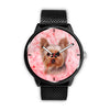 Yorkshire Terrier On Pink Print Wrist Watch