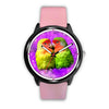 Peach Faced Lovebird Print Wrist watch