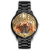 Boxer Dog Golden Print Wrist Watch