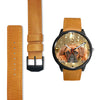 Boxer Dog Golden Print Wrist Watch