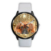 Boxer Dog Golden Print Wrist Watch