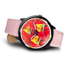 Sun Conure Parrot On Red Print Wrist watch