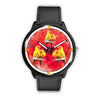 Sun Conure Parrot On Red Print Wrist watch