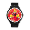 Sun Conure Parrot On Red Print Wrist watch