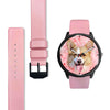 Pembroke Welsh Corgi On Pink Print Wrist Watch