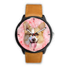 Pembroke Welsh Corgi On Pink Print Wrist Watch