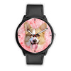 Pembroke Welsh Corgi On Pink Print Wrist Watch