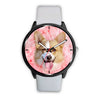 Pembroke Welsh Corgi On Pink Print Wrist Watch