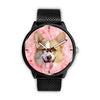 Pembroke Welsh Corgi On Pink Print Wrist Watch