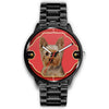 Yorkshire Terrier (Yorkie) Print On Red Wrist Watch