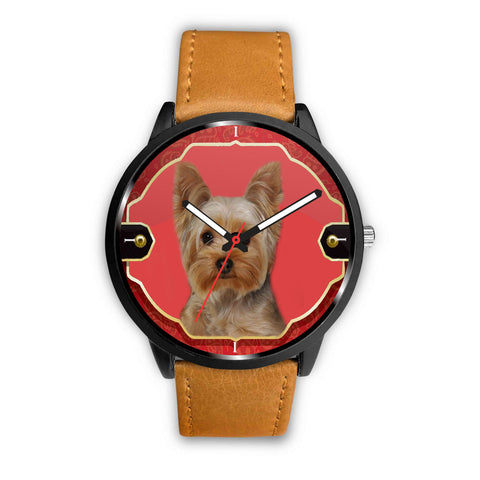 Yorkshire Terrier (Yorkie) Print On Red Wrist Watch