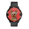 Yorkshire Terrier (Yorkie) Print On Red Wrist Watch