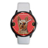 Yorkshire Terrier (Yorkie) Print On Red Wrist Watch