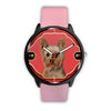 Yorkshire Terrier (Yorkie) Print On Red Wrist Watch