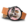 Australian Shepherd On Pink Print Wrist Watch