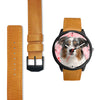 Australian Shepherd On Pink Print Wrist Watch