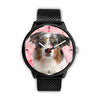 Australian Shepherd On Pink Print Wrist Watch